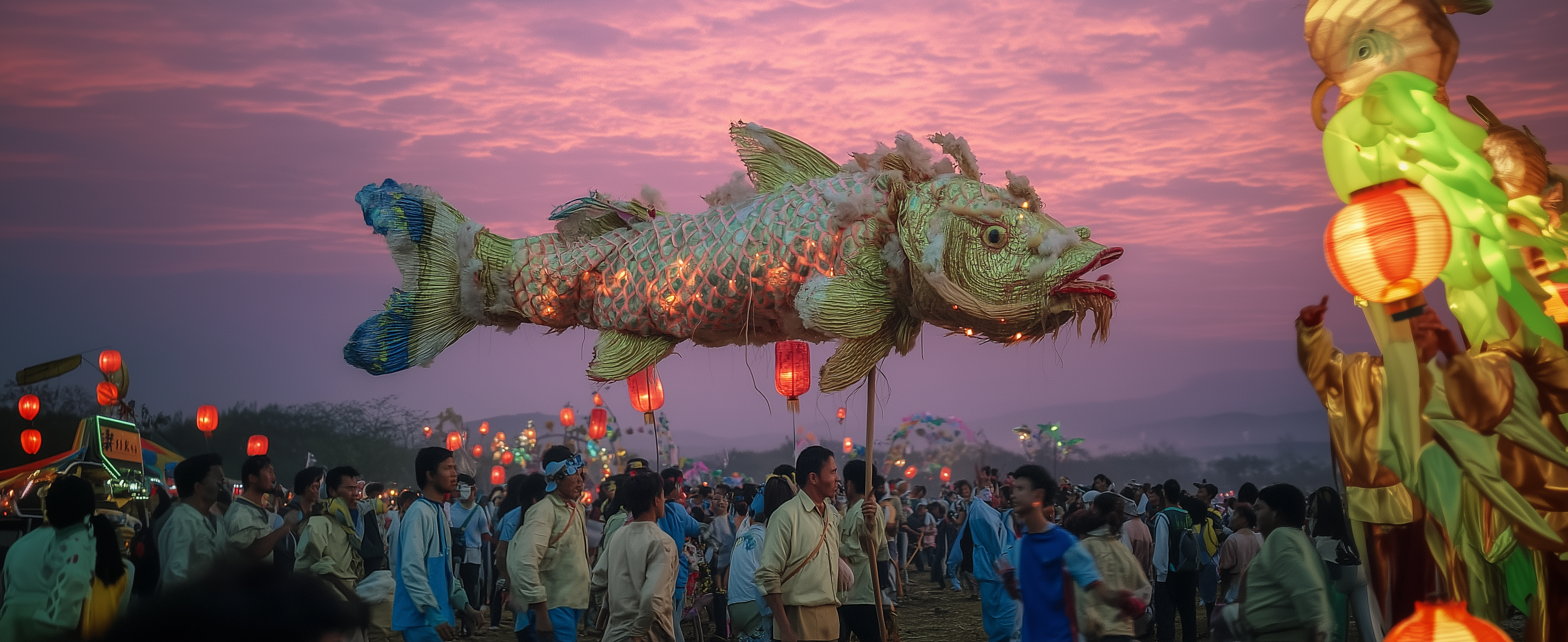 Procession de poissons volants à Mārara