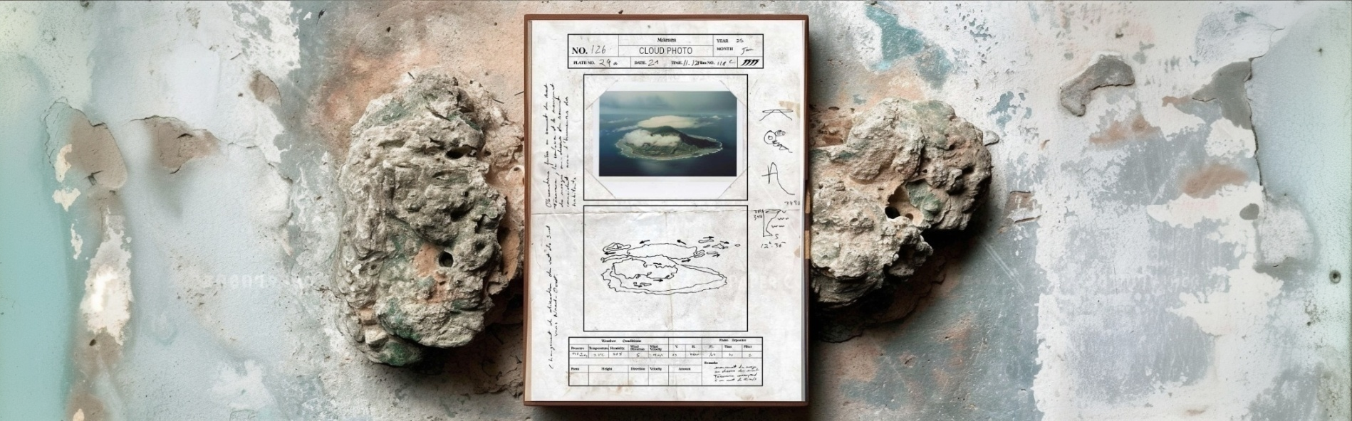 Nuage-station au-dessus de l’île